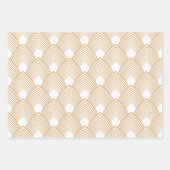 Gold en White Art Deco Pattern Inpakpapier Vel (Voorkant 2)
