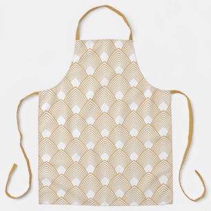 Gold en White Art Deco Pattern Schort