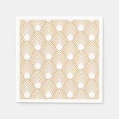 Gold en White Art Deco Pattern Servetten (Voorkant)