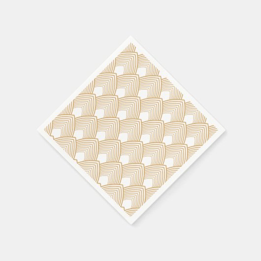 Gold en White Art Deco Pattern Servetten (Hoek)