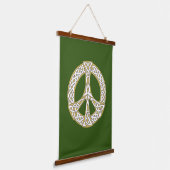 Gold en White Celtic Peace Sign Hangend Wandkleed (Gebogen)