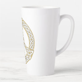 Gold en White Celtic Peace Sign Latte Mok
