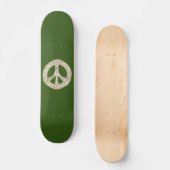 Gold en White Celtic Peace Sign Skateboard (Voorkant)