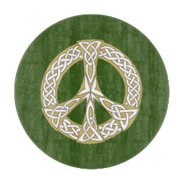 Gold en White Celtic Peace Sign Snijplank