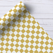 Gold- en White Checkerboard-patroon Cadeaupapier