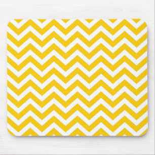 Gold en White Chevron Pattern Muismat