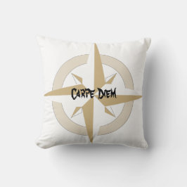 Gold en White Compass op White Kussen