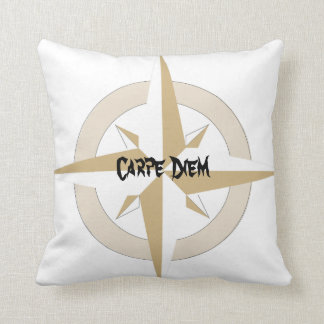 Gold en White Compass op White Kussen