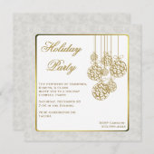 Gold en White Custom Corporate Holiday Uitnodiging (Voorkant / Achterkant)