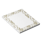 Gold en White  Damask Pattern Notitieblok (Schuin)