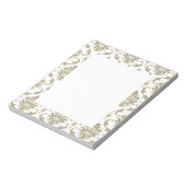 Gold en White  Damask Pattern Notitieblok (Gedraaid)