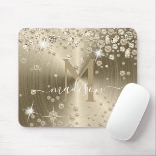 Gold en White Diamonds - op maat gesneden Muismat