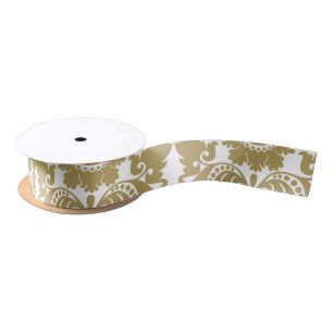Gold en White Elegant Damask Pattern Lint