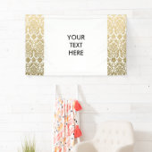 Gold en White Elegant Damask Pattern Spandoek (Insitu)