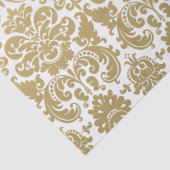Gold en White Elegant Damask Pattern Tissuepapier (Detail)