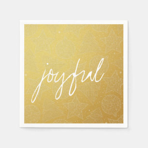 Gold- en White-kerstpatroonpapier Napkin-set Servetten