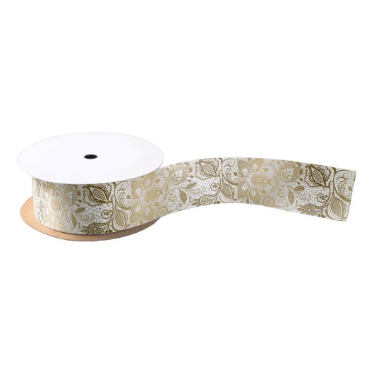 Gold- en White Lace-patroon Lint (Spoel)