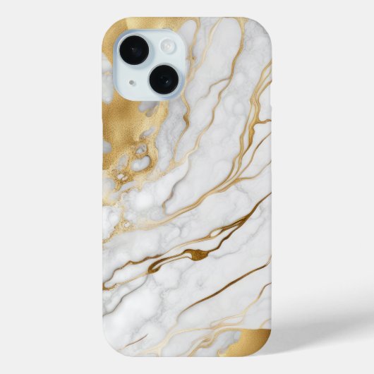 Gold en White Marble Abstract Case-Mate iPhone Case (Achterkant)