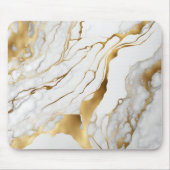 Gold en White Marble Abstract Muismat (Voorkant)