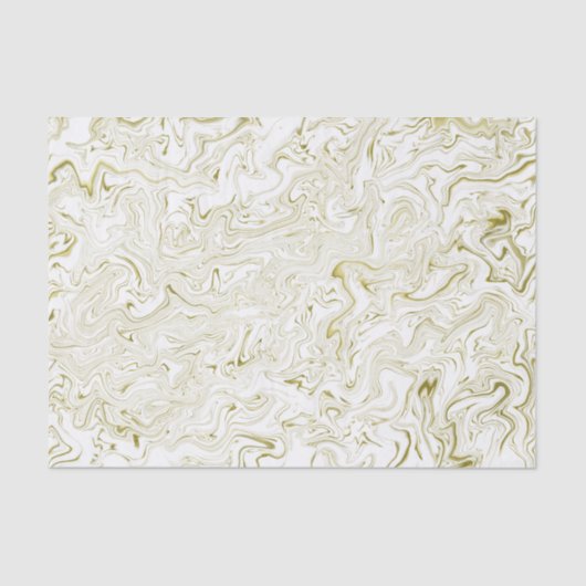 Gold en White Marble Abstract Tissuepapier (Voorkant)