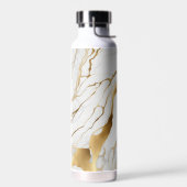 Gold en White Marble Abstract Waterfles (Links)