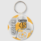 Gold en White personaliseren Voetbal ⚽ 💖 Sleutelhanger (Achterkant)