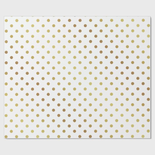 Gold en White Polka Dots Cadeaupapier (Vlak)