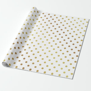 Gold en White Polka Dots Cadeaupapier