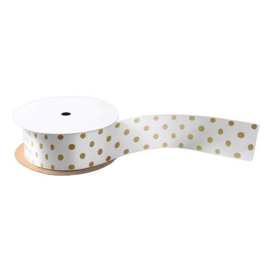 Gold en White Polka Dots Lint (Spoel)