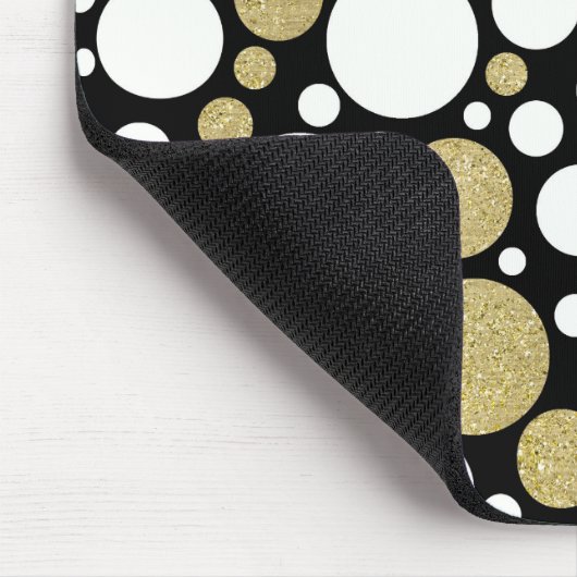 Gold en White Polka Dots Muismat (Hoek)
