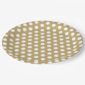 Gold en White Polka Dots Papieren Bordje (Gekanteld)