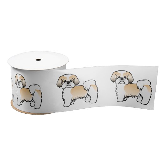 Gold en White Shih Tzu Cute Cartoon Dog Lint (Spoel)