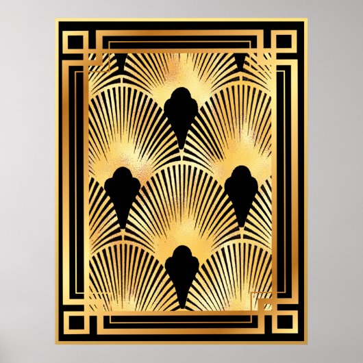 Gold- en zwart art-deco-design poster (Voorkant)