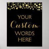 GOLD en zwart creëer uw eigen aangepast teken Poster (Voorkant)