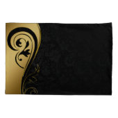 Gold- en zwart Floral-design Kussensloop (Achterkant)