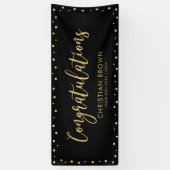 Gold en zwart | Gefeliciteerd Partij, Event Banner (Verticaal)