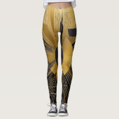 Gold- en zwart ontwerp leggings (Voorkant)