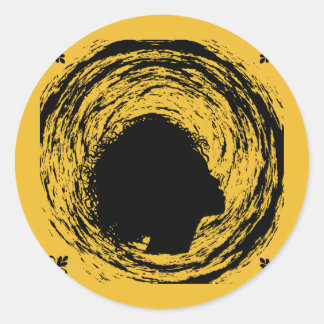 Gold en zwart ronde sticker