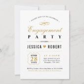 Gold en zwart | Uitnodiging van de partij Elegant  (Voorkant)