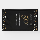 Gold en zwarte 50e verjaardag Corporate Spandoek (Horizontaal)