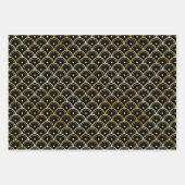 Gold- en zwarte-cirkels - Kunstdecopatroon Inpakpapier Vel (Voorkant 3)