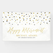 Gold- en zwarte Confetti | Verbod op een gelukkige Spandoek (Horizontaal)