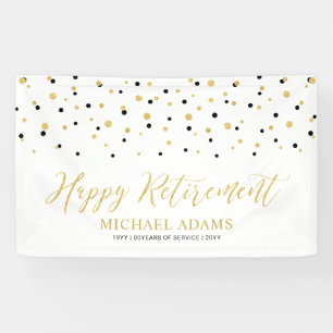 Gold- en zwarte Confetti   Verbod op een gelukkige Spandoek