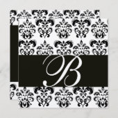 GOLD- EN ZWARTE DAMASKMONOGRAM, wit Kaart (Voorkant / Achterkant)