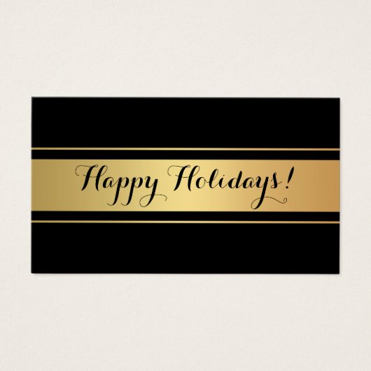 Gold en zwarte Feestdagen Dank u Visitekaartje (Voorkant)