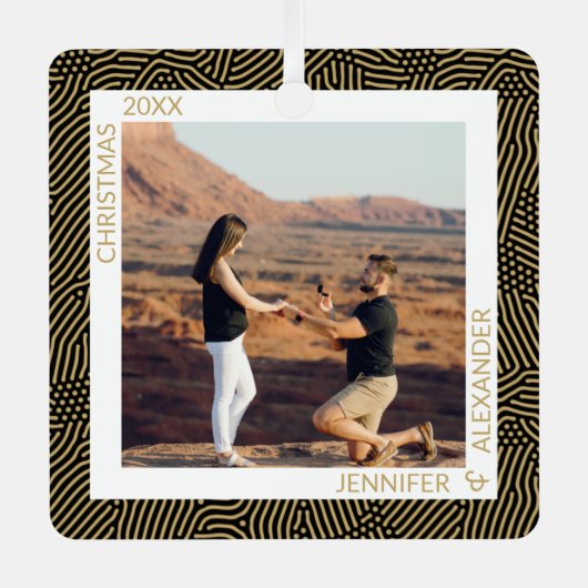 Gold- en zwarte foto metalen ornament (Voorkant)