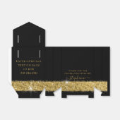 Gold- en zwarte Glitter Speck Confetti-driehoek Bedankdoosjes (Uitgevouwen)