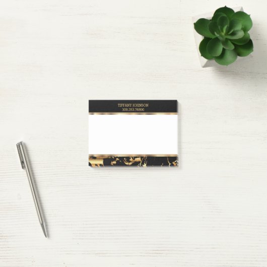 Gold- en zwarte marmer post-it® notes (Kantoor)