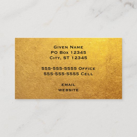 Gold- en zwarte streep visitekaartje (Achterkant)