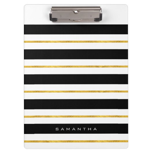 Gold- en zwarte strepen klembord (Voorkant)